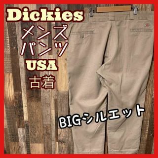 ディッキーズ(Dickies)のディッキーズ ワーク 42 2XL メンズ ロゴ パンツ ベージュ 古着 90s(ワークパンツ/カーゴパンツ)