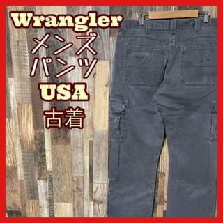 Wrangler - ラングラー カーゴ ワーク ロゴ グレー メンズ L 34 パンツ 古着 90s