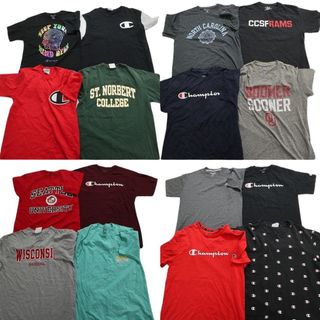 古着卸 まとめ売り チャンピオン 半袖Tシャツ 16枚セット (メンズ M ) カラーMIX カレッジ ロゴ入り MS9410(その他)