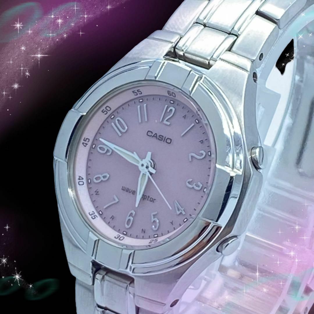 CASIO(カシオ)の《超美品　稼動品》カシオ　ウェーブセプター　防水　レディース腕時計　ソーラー電波 レディースのファッション小物(腕時計)の商品写真