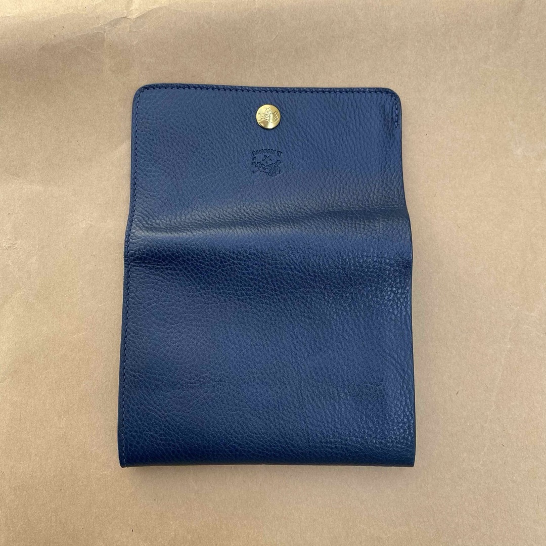 IL BISONTE(イルビゾンテ)の折り財布　ミニ財布　二つ折り財布　コインケース　小銭入れ　ネイビー　紺色 レディースのファッション小物(財布)の商品写真