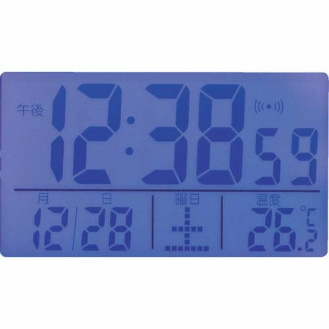 ADESSO(アデッソ) 目覚まし時計 電波 温度 日付表示 ホワイト SN-0 インテリア/住まい/日用品のインテリア小物(置時計)の商品写真