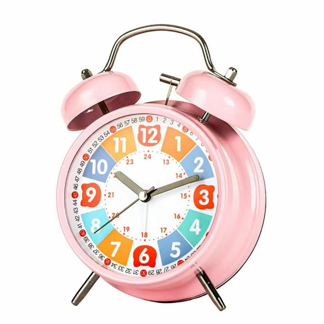 【色: ピンク】Icycow 目覚まし時計 子供 静かな動き さわやかなリンガー インテリア/住まい/日用品のインテリア小物(置時計)の商品写真