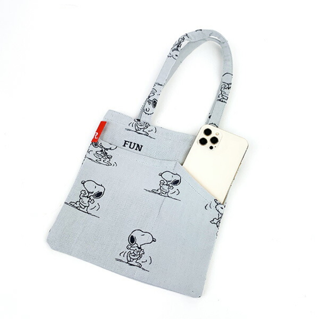 SNOOPY(スヌーピー)のスヌーピー ジャガードトートバッグ (グレー) ルートート (ROOTOTE) SNOOPY レディースのバッグ(トートバッグ)の商品写真