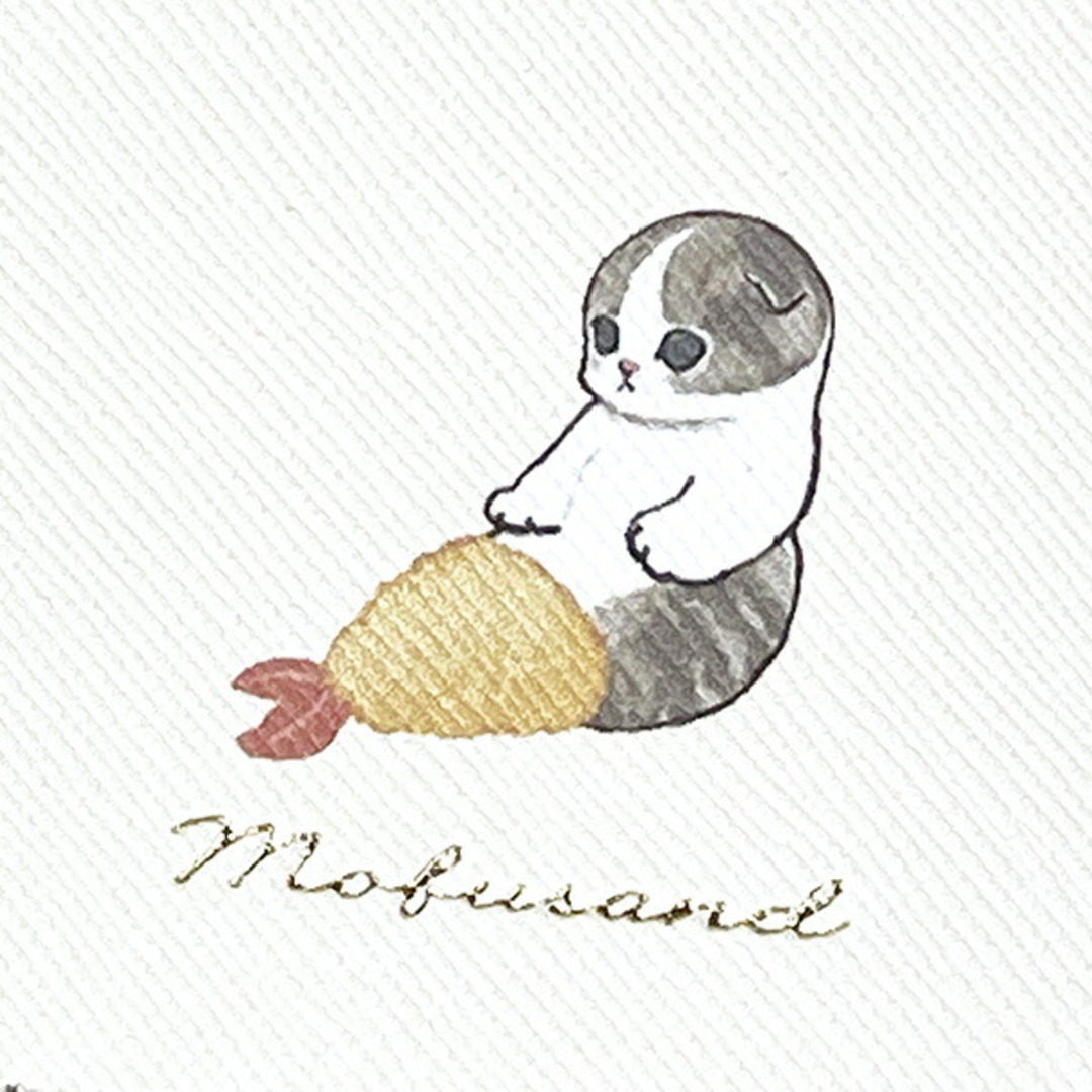 モフサンド mofusand オープンパスケース ワンポイント えび ホワイト 定期入れ レディースのファッション小物(パスケース/IDカードホルダー)の商品写真