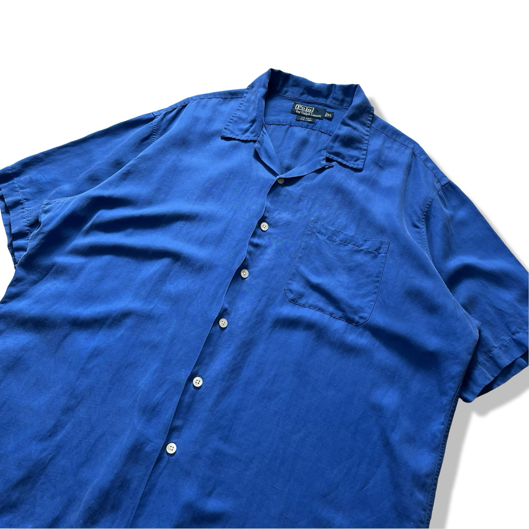 POLO RALPH LAUREN(ポロラルフローレン)の【90s】ポロラルフローレン CALDWELL リネンシルク 開襟シャツ XL メンズのトップス(シャツ)の商品写真