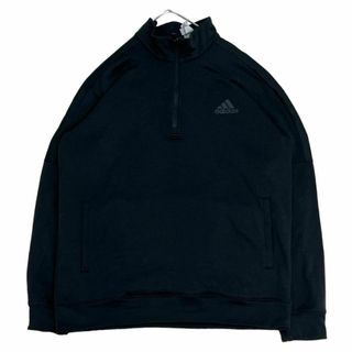 アディダス(adidas)のアディダス ハーフジップトラックジャケット ジャージ ロゴ ブラック q23(ジャージ)