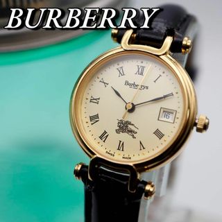 BURBERRY - 美品！BURBERRY デイト ラウンド ゴールド レディース腕時計 669