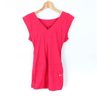 ナイキ(NIKE)のナイキ 半袖Ｔシャツ トップス Vネック ドライフィット スポーツウエア レディース Sサイズ ピンク NIKE(Tシャツ(半袖/袖なし))