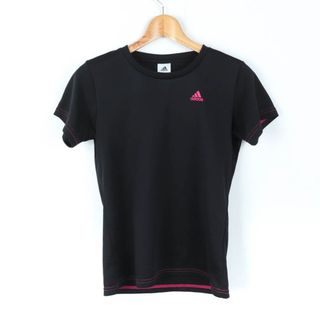 アディダス(adidas)のアディダス 半袖Ｔシャツ トップス ワンポイントロゴ スポーツウエア レディース Lサイズ ブラック adidas(Tシャツ(半袖/袖なし))