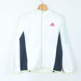 アディダス(adidas)のアディダス パーカー トップス ジップアップ ジャージ スポーツウエア レディース Mサイズ 白×紺×ピンク adidas(パーカー)