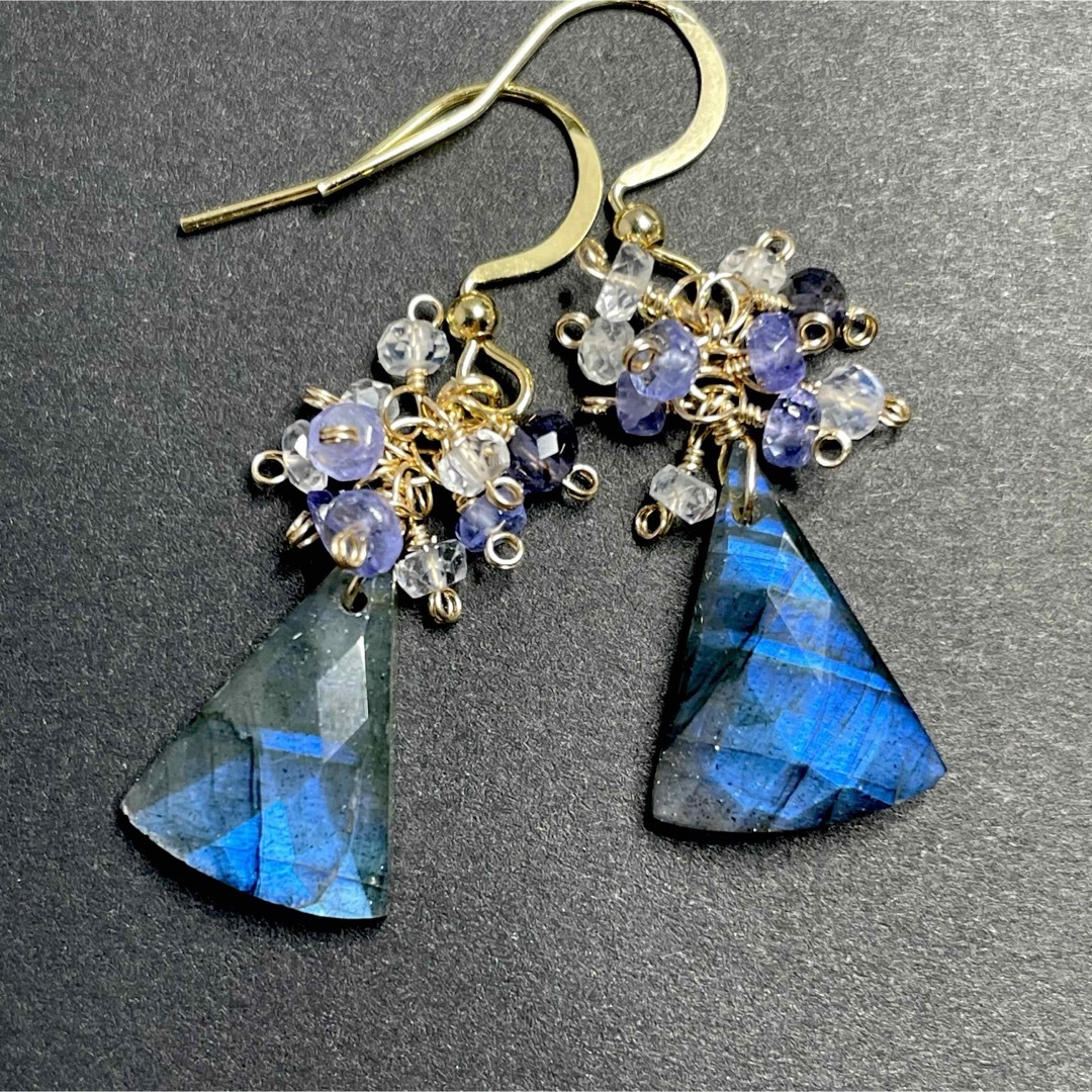 ラブラドライトのピアス　　★287 レディースのアクセサリー(ピアス)の商品写真