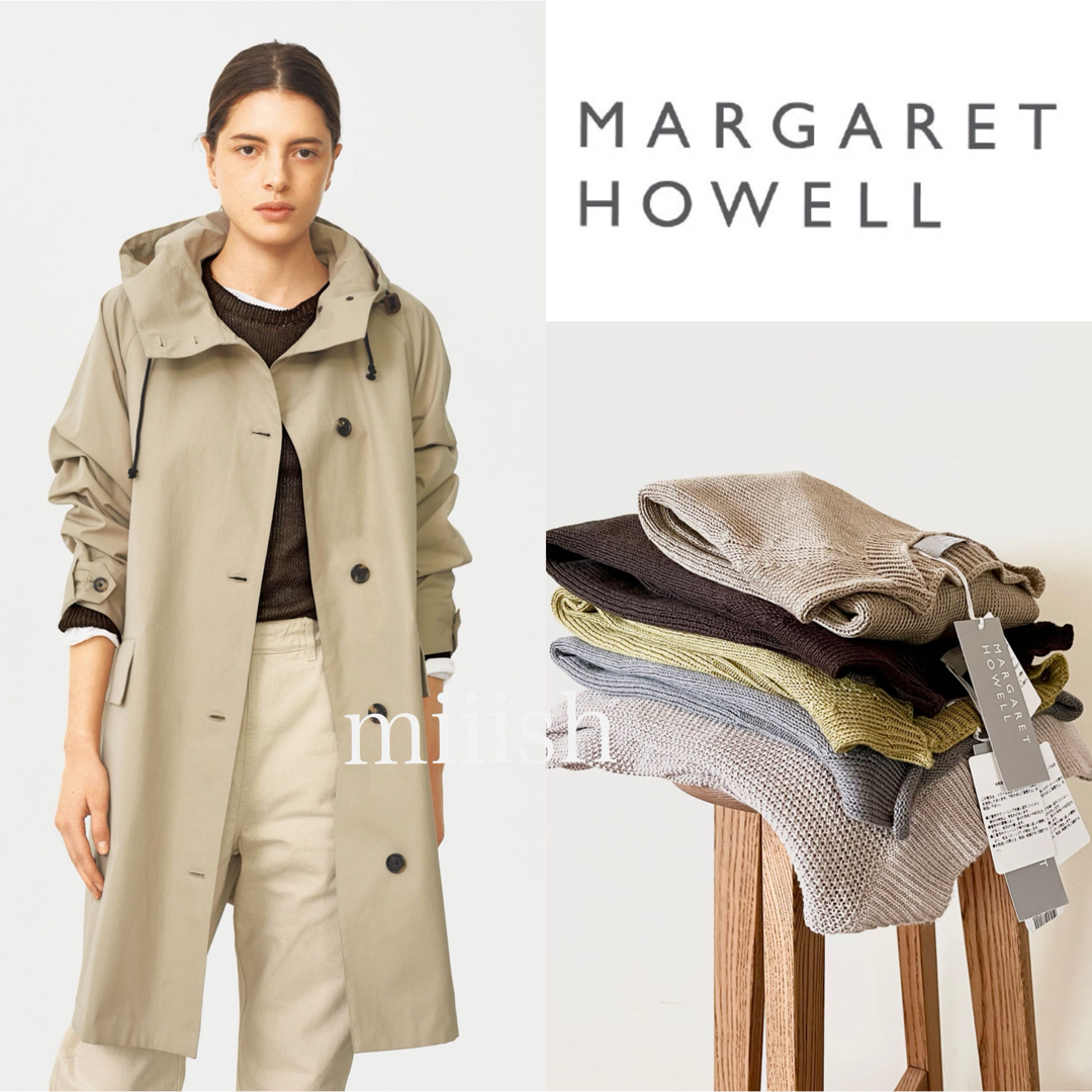 MARGARET HOWELL(マーガレットハウエル)の新品タグ付 マーガレットハウエル リネンコットンクルーネックニット 3.6万 レディースのトップス(ニット/セーター)の商品写真