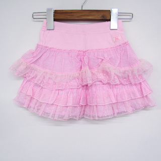 メゾピアノ スカート ボトムス ティアードフレア チュール キッズ 女の子用 110サイズ ピンク mezzo piano(スカート)