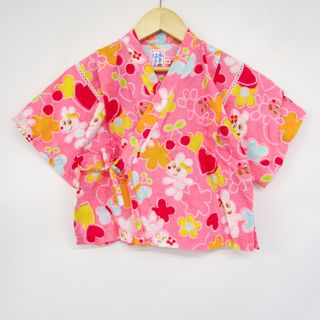 ミキハウス 甚平 アニマル柄 キッズ 女の子用 110サイズ ピンク MIKIHOUSE(Tシャツ/カットソー)