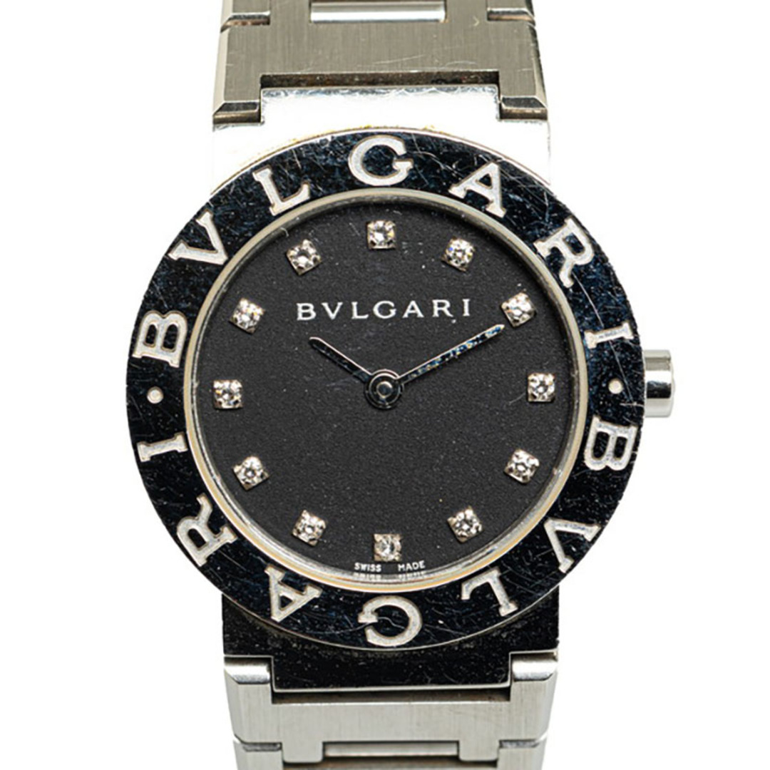 BVLGARI(ブルガリ)のブルガリ ブルガリブルガリ 12PD ダイヤ 腕時計 BB26SS クオーツ ブラック文字盤 ステンレススチール レディース BVLGARI 【214-48954】 レディースのファッション小物(腕時計)の商品写真
