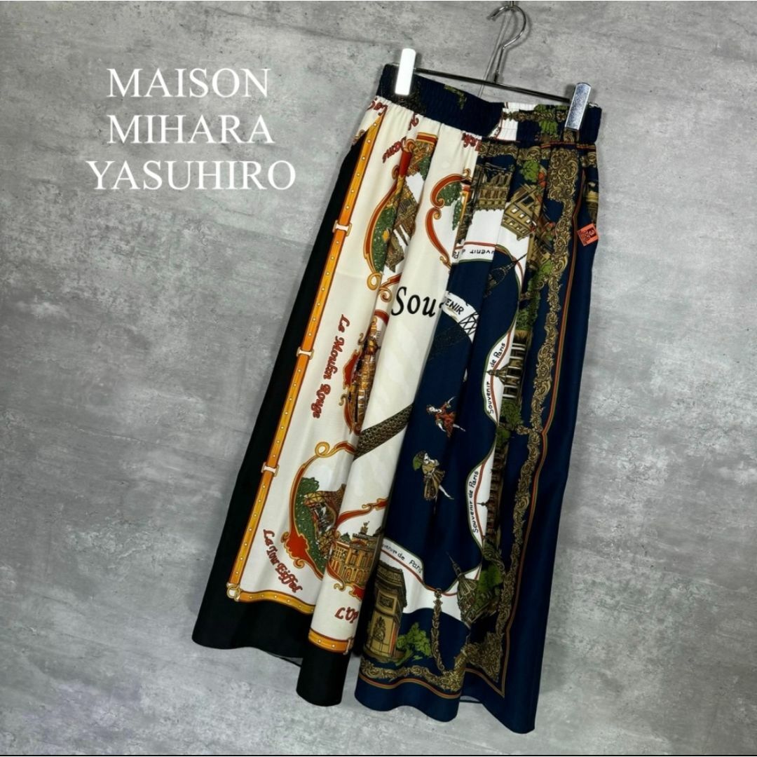 MIHARAYASUHIRO(ミハラヤスヒロ)の『メゾンミハラヤスヒロ』(38) スカーフ柄フレアワイドパンツ レディースのパンツ(その他)の商品写真