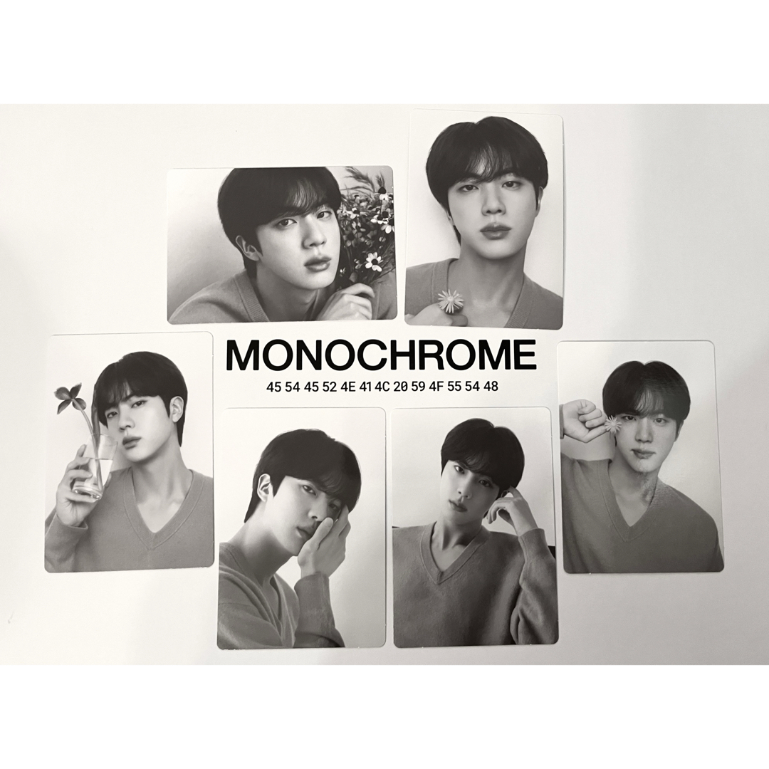 防弾少年団(BTS)(ボウダンショウネンダン)のBTS MONOCHROME POP-UP フォトカード JIN ジン コンプ エンタメ/ホビーのタレントグッズ(アイドルグッズ)の商品写真