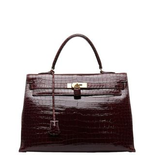 エルメス(Hermes)のエルメス ケリー35 クロコダイル ポロサス ハンドバッグ レザー レディース HERMES 【201-50308】(ハンドバッグ)