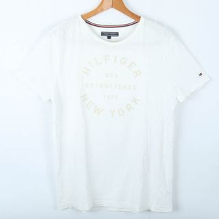 トミーヒルフィガー 半袖Ｔシャツ トップス カットソー メンズ Mサイズ ホワイト TOMMY HILFIGER