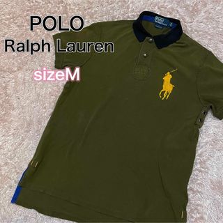 ポロラルフローレン(POLO RALPH LAUREN)のポロラルフローレン　半袖　ポロシャツ　カーキ　ビッグロゴ　サイズM(ポロシャツ)