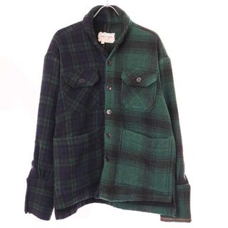 グレッグローレン(Greg Lauren)のGREG LAUREN グレッグ ローグレッグレン HUNTER SHAWL COLLAR BOXY GREEN PLAID ショールカラーチェック柄ハンティングジャケット  グリーン×ネイビー 1(その他)