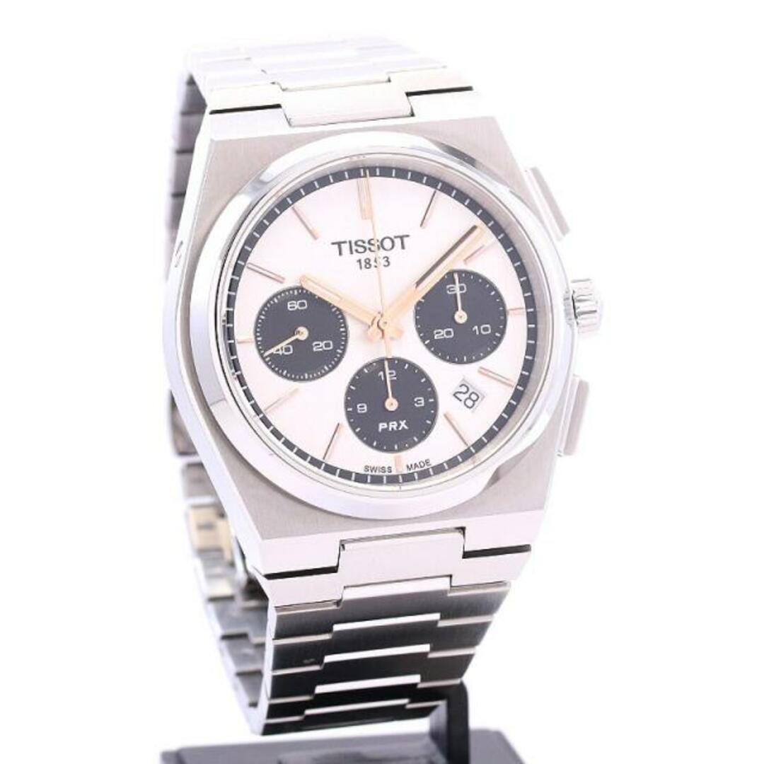 TISSOT(ティソ)のティソ 【TISSOT】 PRX オートマティック クロノグラフ T137.427.11.011.00 メンズ ホワイト/ブラック ステンレススティール 腕時計 時計 PRX AUTOMATIC CHRONOGRAPH WHITE/BLACK SS 【中古】  メンズの時計(腕時計(アナログ))の商品写真