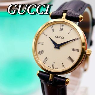 グッチ(Gucci)の良品！GUCCI サイドシェリーライン ローマン ゴールド 腕時計 673(腕時計)