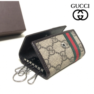 グッチ(Gucci)のGUCCI グッチ GGシェリーライン PVC/レザー キーケース(キーケース)