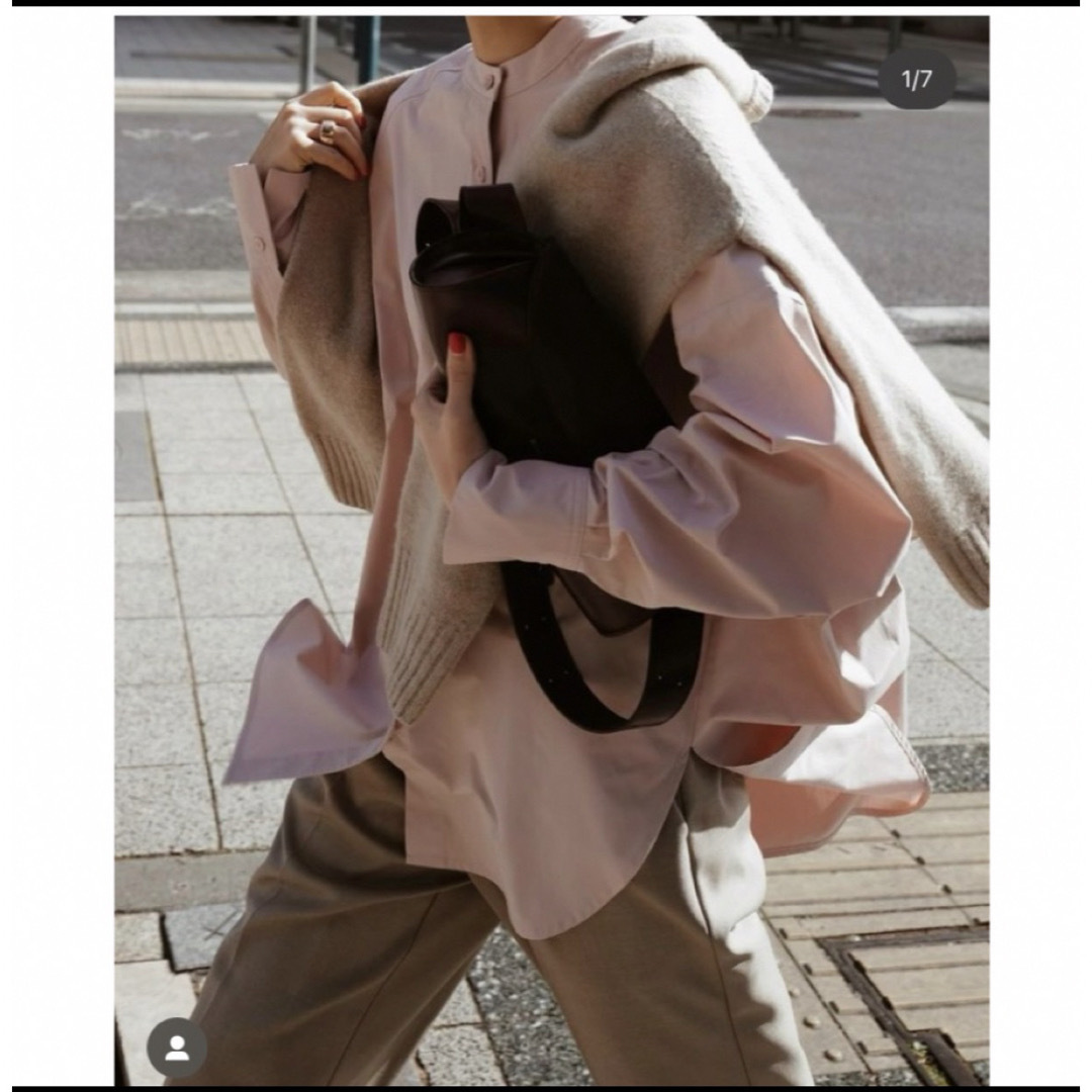 今期完売‼︎MACHATT スタンドカラーオーバーシャツ　ピンク レディースのトップス(シャツ/ブラウス(長袖/七分))の商品写真