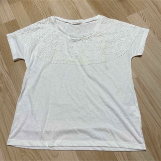 ホワイトレースのカットソーTシャツ(Tシャツ/カットソー(半袖/袖なし))