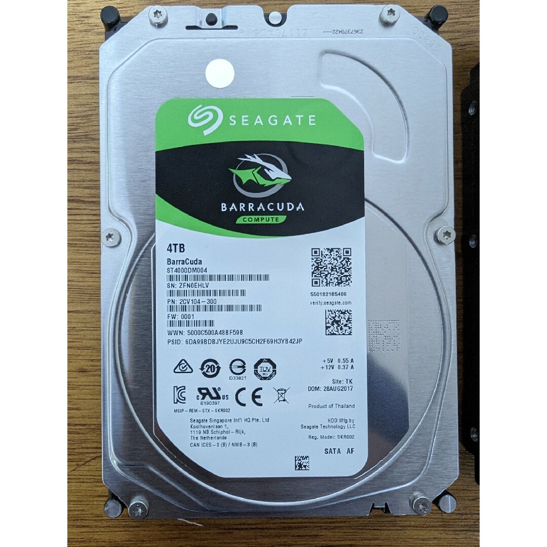 SEAGATE(シーゲイト)のSeagate Barracuda 4TB ST4000DM004 2個セット スマホ/家電/カメラのPC/タブレット(PCパーツ)の商品写真