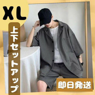 XL セットアップ ２点セット ファッションストリート系 ショーツ メンズ(Tシャツ/カットソー(半袖/袖なし))