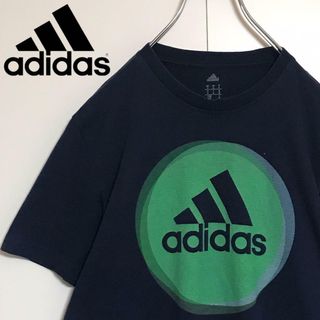 アディダス(adidas)の【美品】アディダス　センタープリントロゴ入りTシャツ　ネイビー　H819(Tシャツ/カットソー(半袖/袖なし))