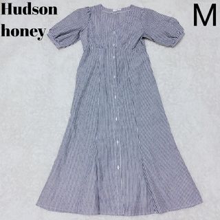 HUDSON - Hudson honey 半袖 シャツ ワンピース ロング ストライプ M