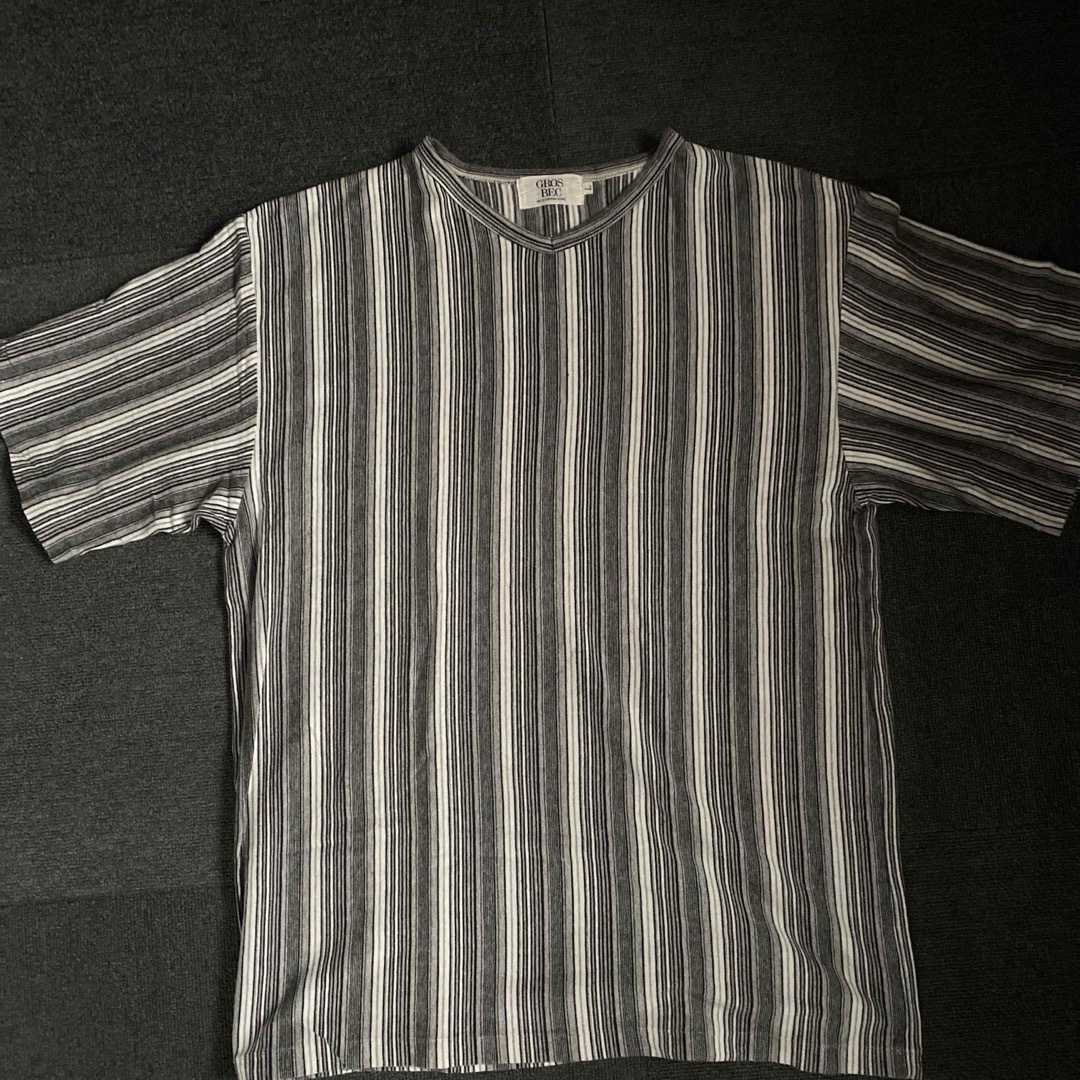 Vネックストライプ Tシャツ メンズのトップス(Tシャツ/カットソー(半袖/袖なし))の商品写真