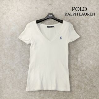 ポロラルフローレン(POLO RALPH LAUREN)のポロ ラルフローレン ✿ Tシャツ 半袖 トップス S ホワイト Vネック 無地(Tシャツ(半袖/袖なし))