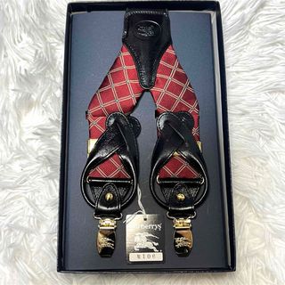 バーバリー(BURBERRY)の【新品未使用】BURBERRY バーバリー サスペンダー エンジ 赤系 ホース (サスペンダー)