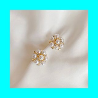 ピアス　アクセサリー　ゴールド　パール　金色　金　レディース　アクセ(ピアス)