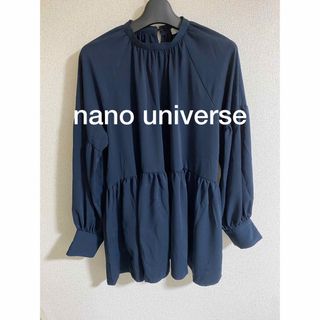 nano・universe - 超美品❣️ナノユニバース シフォンブラウス ネイビー