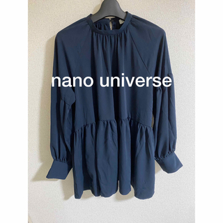 nano・universe - 超美品❣️ナノユニバース シフォンブラウス ネイビー