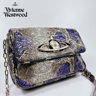 Vivienne Westwood - 【希少】ヴィヴィアンウエストウッド ショルダーバッグ　パイソン　金オーブ　紫