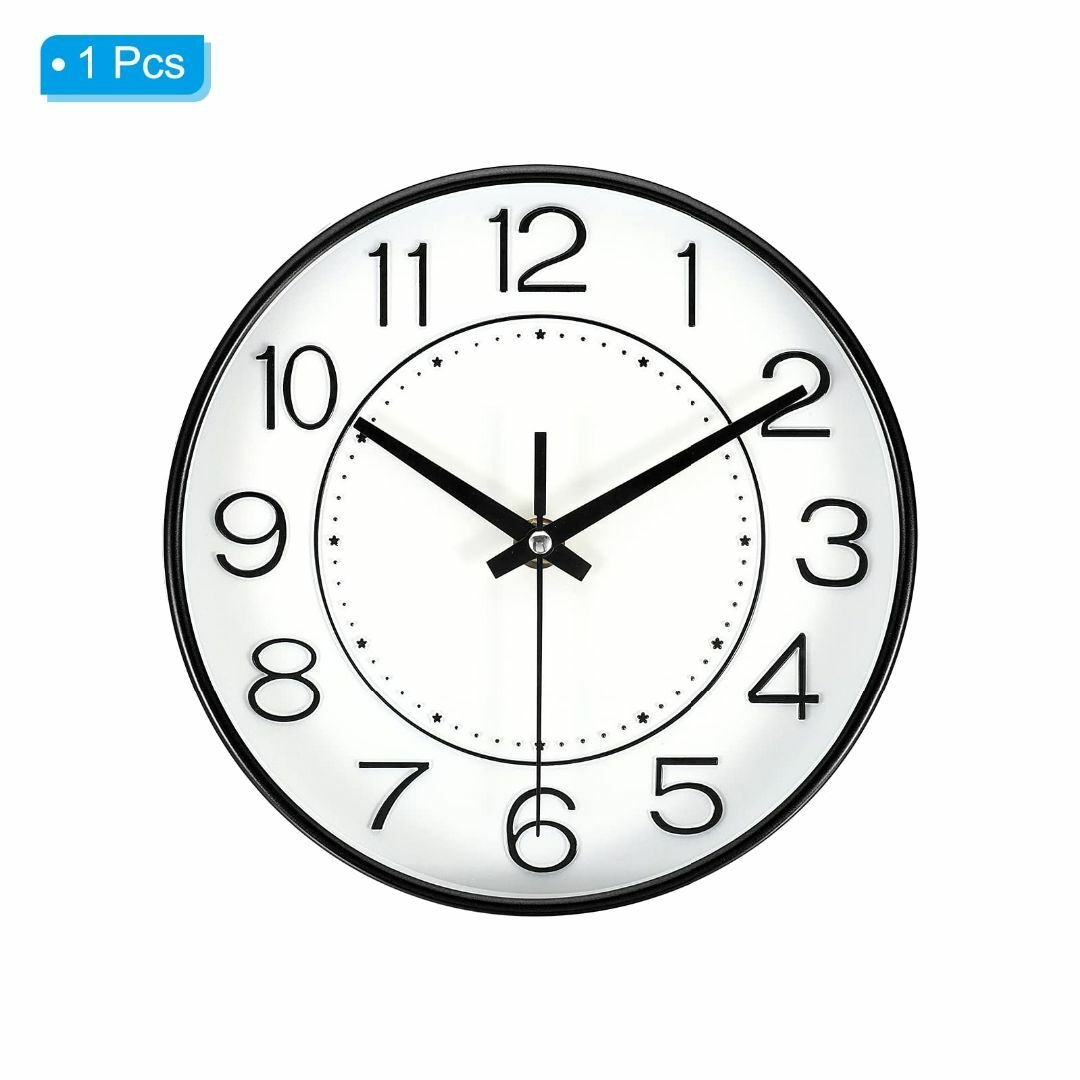 PATIKIL 20 cm壁掛け時計 電池式 サイレント ノンカチカチ ラウンド インテリア/住まい/日用品のインテリア小物(置時計)の商品写真