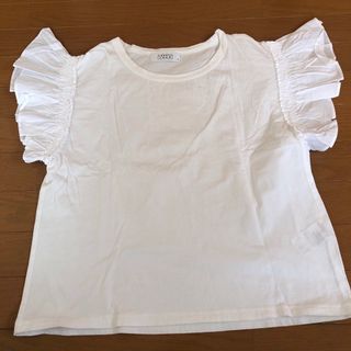 ローリーズファーム(LOWRYS FARM)のローリーズファーム　フリル袖Tシャツ　白(Tシャツ(半袖/袖なし))