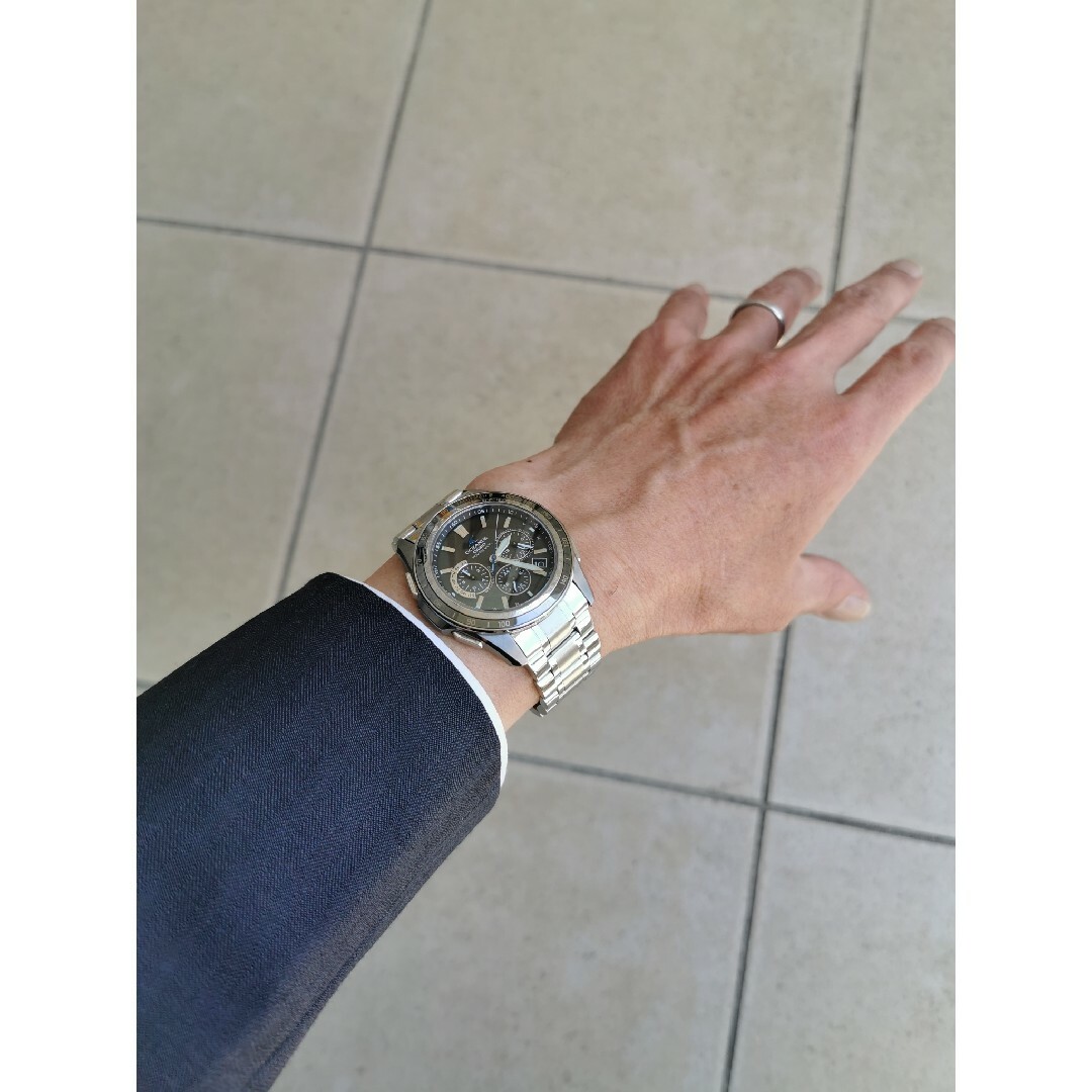 CASIO(カシオ)のカシオの電波ソーラー腕時計　ベルト社外品 メンズの時計(腕時計(アナログ))の商品写真