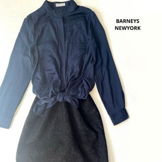 バーニーズニューヨーク(BARNEYS NEW YORK)の【バーニーズニューヨーク】ドッキング ワンピース 切替 フリーサイズ(ひざ丈ワンピース)