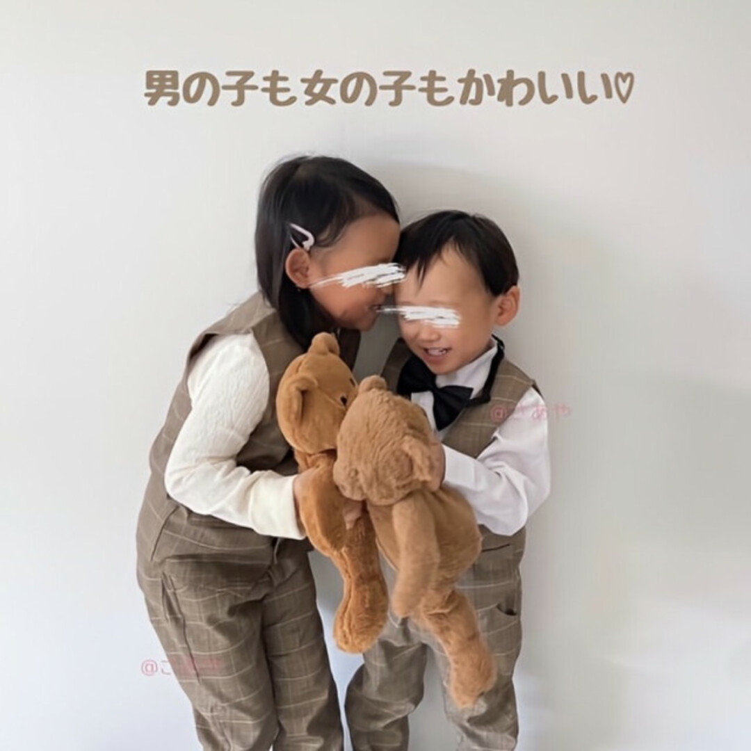 キッズ 子供 120 チェック柄 スーツ セットアップ 子ども フォーマル 新品 キッズ/ベビー/マタニティのキッズ服男の子用(90cm~)(ドレス/フォーマル)の商品写真