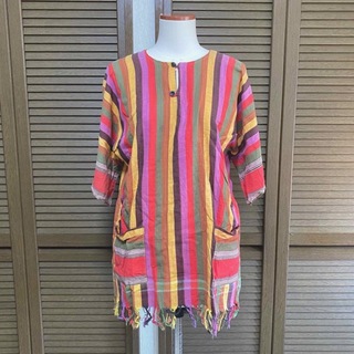 サンタモニカ(Santa Monica)のvintage stripe fringe blouse(シャツ/ブラウス(半袖/袖なし))