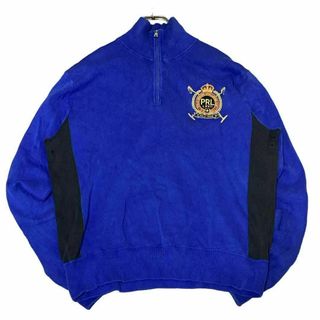 ポロラルフローレン(POLO RALPH LAUREN)のポロラルフローレン コットンニット ハーフジップ エンブレム 薄手 h73(ニット/セーター)