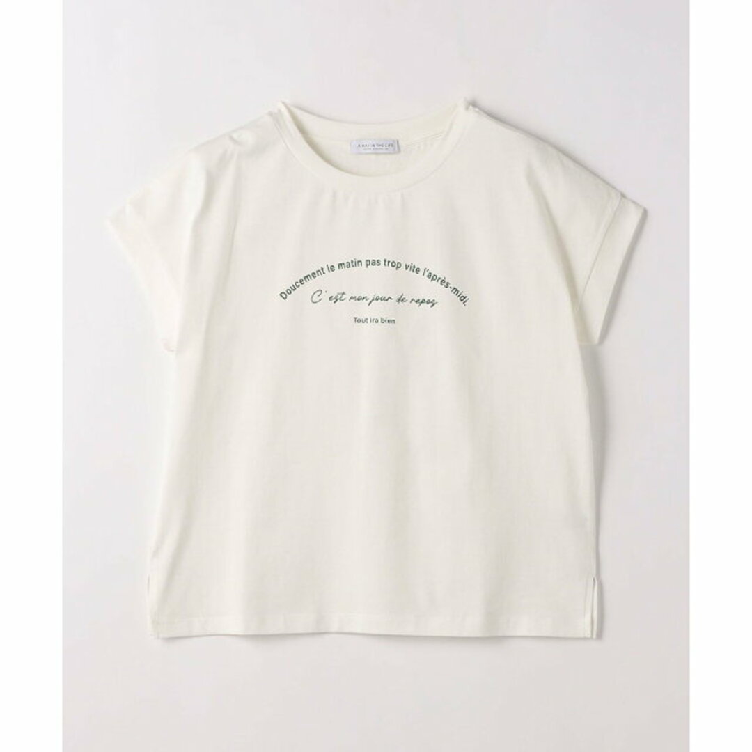 a day in the life(アデイインザライフ)の【OFF WHITE】コットン ロゴ クルーネック イージーTシャツ <A DAY IN THE LIFE> レディースのトップス(カットソー(長袖/七分))の商品写真